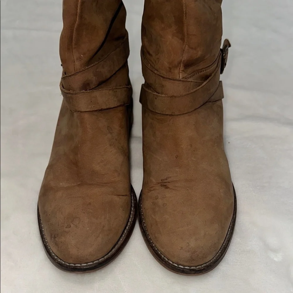 1937 Footwear Brown Over the Knee Suede Boots with Timeless Style